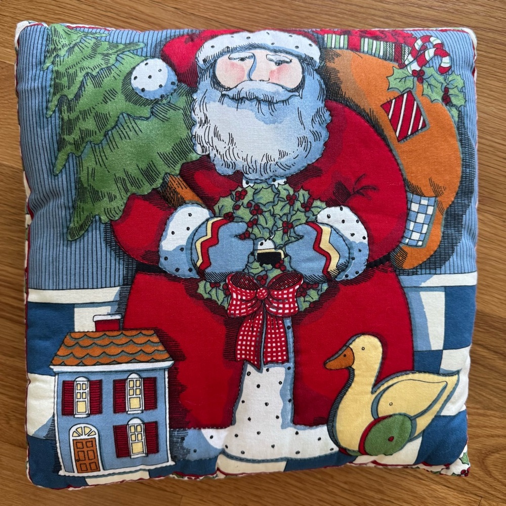 Christmas Vintage Susan Winget Santa throw pillow